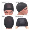 5Pcs/Lot Breathable Mesh Dome Caps For Wigs Black Beige Making Glueless Spandex Wig Cap Hair Weaving Net With Elastic Bands