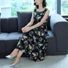 Cotton Silk Floral Dresses 2021 Summer Sleeveless Vest Loose Plus Size Thin Long Bohemian Print Female Dress Casual