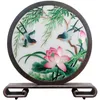 Gift Chinese stijl Handcrafts Decoratie Home Woonkamer Tafel Ornamenten Handwerk Zijde Borduurwerk Wenge Frame met Doos
