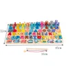 Resim Sergisi Bebek Oyuncakları Ahşap Montessori Eğitim Çocuk Erken Öğrenme Şekli Renk Matematik Eşleştirme Günlük Kurulu Balıkçılık Bulmaca Sayısı Numarası