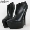 Sorbern Sexy Pointy Toe Ladies Pump Shoes 18cm Stilettos High Heel Night Club Footwear för Kvinnor Stor storlek 15 Unisex