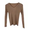 Tight V-neck Pullover Sweater Women's Winter autumn Korean Short Slim Top Knitted sweaters for women Pullovers 210420