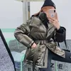 Janveny brillant brillant doudoune femmes hiver 90% blanc canard manteau femme Puffer Parkas à capuche imperméable neige Outwear 211013