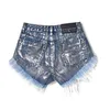 Summer Jean Shorts para mulher cintura alta Mulheres Beach Rivert Ripped Casual Denim Sexy Plus Size 210521