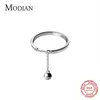 Moda 925 Sterling Silver Stackable Anéis de Noivado Simples para Mulheres Conjuntos Ajustáveis ​​Corrente de Dedo Fine Jóias 210707