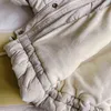 Cappotti imbottiti in cotone per bambini invernali Collo in pelliccia stile coreano Tinta unita Unisex Bambini Addensare Capispalla caldo 211204