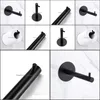 Badezimmerzubehör Bath Home Gardeth Aessory Set Black Badkamer Hardware Zwart Gewaad Haak Enkele Handdoek Bar Robehaak Papier Houder Aess