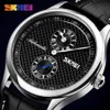 Skmei Einfache Hohl Zifferblatt Uhren für Männer Business Casual Automatische Mechanische Herren Armbanduhren Lederband Montre Homme 9238 Q0524