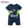 Arrival Summer 1pc Baby Boy Short-sleeve Cotton Dinosaur Cute Jumpsuit for 0-18M Ropmer Clothes 210528