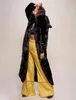 Listad Imitation Fur Coat Women's Wear Medium och Long Loose Fluff Höst och Vinter 211207