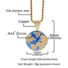 Pendentif Colliers Distinctive Terre Collier Glacé Cubique Zircon Plaqué Or Argent Couleur Hip Hop Bijoux Pour Hommes Femmes 263i