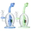 Unique Water Pipes 9 Inch Hookahs Bent Tube Showerhead Perc Percolator Mushroom Glass Bongs Ball Style Oil Dab Rigs With Bowl 14mm Male Joint