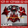 Motorcykelkroppar för Yamaha YZF R 1 1000 CC YZF-R1 YZF-1000 00-03 Bodywork 90NO.18 Fabriksblå 1000cc YZF R1 YZFR1 02 03 00 01 YZF1000 2002 2003 2000 2001 OEM Fairing Kit