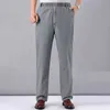 Men's High Waist Trausers Summer Pants Clothing Novelty Linen Loose Cotton Elastic Band Thin Work Vintage Wide Legs 210715