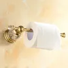 Gold Polished Toilet Paper Holder Solid Brass Bathroom Roll Accessory Wall Mount Crystal Tissue 210709