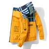 防水秋のファッション格子縞のジャケットステッチフード付きコート男性女性アウタースプライスカジュアルブランド男性服