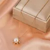 Koreanische Diamant Perle Sonnenblumen Anhänger Halsketten Frauen Weibliche Legierung Geometrische Pullover Ketten Dame Business Kleid Party Hals Tragen Schmuck Gold silber