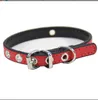 Reine Farbe Heimtierbedarf Halsbänder DIY Hohles Design PU-Halsband für kleine Hunde und Katzen, Top-Qualität