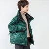Women's Down & Parkas PEONFLY Casual Oversize Fashion Zipper Pockets Jackets Black Green Padded Thickening Solid Color Female Quilted Coat