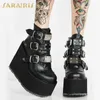 Design de marca preto estilo gótico espesso primavera outono inverno sapatos mulheres moda punk rua cosplay botas mais tamanho 50 211104