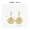 ENFASHION Handmade Geometric Rattan Weave Drop Earrings Women Colorful Wooden Straw Dangle Earings Fashion Jewelry EM191056