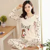 Wholesale Pajamas Sets Spring Carton women Long Sleeve Sleepwear Suit Autumn Cute Big Girls Homewear Gift for female 210809