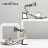 Summer Women Sandals Square Heel Med Ankle-Wrap Open Metal Decoration Shoes Microfiber Fashion Slip-On MO427