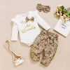 0-18M born Infant Baby Girl Flower Clothes Set Autumn Winter Long Sleeve Romper Floral Pants Headband Outfits Costumes 210515