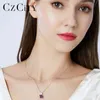 CZCITY 925 Sterling Sier Morgan Stone Necklace Luxury White Gold Plated Topaz Pendant Necklace