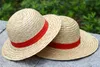 2020 Luffy Straw Hat Japanese Anime Cosplay Hats Cartoon Cap Cute Breathable Boater Beach Hat Solid Color Unisex Caps Y21111