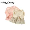 Spring Baby Bodysuits Skirt Uniform Clothes Double Cotton Climbing Delivery Lace Head Circumference Jumpsuit 210702