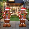 Juldekorationer Uppblåsbara Gingerbread Man Candy Canes Led Light Outdoors Ornaments År Party Home Shop