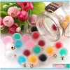 Charms Findings & Components Jewelrycharms 10Piece 16Mm Korean Style Colorful Matte Glass Ball Double Color Pendant For Diy Earrings Jewelry