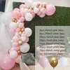 95 sztuk / zestaw Różowy Balon Garland Arch Kit White Gold Latex Powietrza Balony Baby Shower Girl Birthday Party Dekoracje Ślubne Dostawa 211216