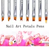 8 Pcs/set Nail Art Brush Painting Brush Set UV Gel Flower Drawing Pen Wood Handle Manicure Nail Art Polish Tool