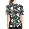 Green Shirts Floral O-Neck T Shirt Off The Shoulder For Women Clothing Ladies Tops 3373 50 210415