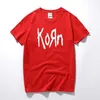 Mens Camisetas Moda Manga Curta Korn Rock Band Letra T Shirt Algodão High Street Tshirt Plus Tamanho 210706