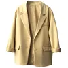 Printemps Costume Veste Femme Coréenne Lâche Rétro Loisirs Surdimensionné Blazer Manteau Femme Cardigan À Manches Longues 210607