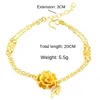 Link Chain Ladies Fashion Bracelet 24k kleur koperen vergulde Vietnam Sand Rose Dames bruiloft sieraden Trum22