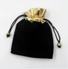 100pcslot Black Velvet Jewelry Packaging Afficher Sacs pour Craft Fashion Gift B092404816