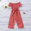 Children's Clothing Summer Collar Strapless Puff Sleeve Girls Clothes Set Printing Jumpsuit 210515