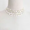 2020 Trend Personlig Namn Halsband Fashion Shell Star Letter Embellished Natural Pearl Short Smycken Födelsedag Present Choker