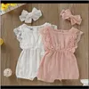 Rompers Jumpsuitsrompers 의류 아기 키즈 출산 드롭 배달 2021 Babyoverall 머리띠 Tuta da Bambino 아기 옷 유아 장난 꾸러기 Jum