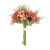 Dekoracyjne kwiaty wieńce wakacje trzymające realistyczną domową dekorację ślubną sztuczną roślinę hortensji bukiety róże Symulacja