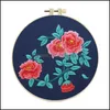 Arts, cadeaux Maison Jardin Autres arts et métiers Bricolage Fleurs Plantes Motif Ensemble de broderie Kit de point de croix rond Couture Artisanat Couture pour