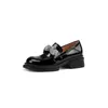 Dress Shoes Rhinestone Decoration Platform Loafers Women Mid Heels Split Leather JK Uniform Ladies College Style Lolita