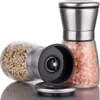 Stainless Steel Manual Salt Pepper Mill Grinder Seasoning Bottle Grinder Glass Kitchen Accessaries Tool Premium Salt Grinder T500801