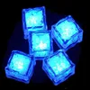 Barra de cubitos de hielo LED Flash lento rápido Cambio automático Cubo de cristal Luz activada por agua 7 colores para fiesta romántica Boda Regalo de Navidad