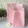 50pcs Thick 15x25x3cm Solid color Jewelry Packaging Bags Shopping Plastic Gift Bag with Handle