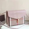 Postman's Bag Women Shoulder Bags Messenger Purse Fashion Patchwork Color Cowhide Genuine Leather Check Envelope Hasp Gold Ha2788